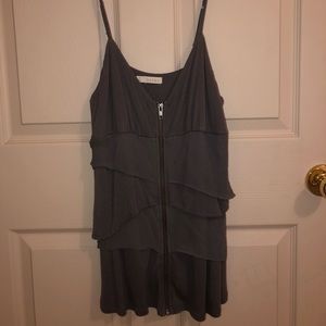 Hinge Medium Gray Zippered Tank